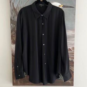 Theory Black Silk Blouse